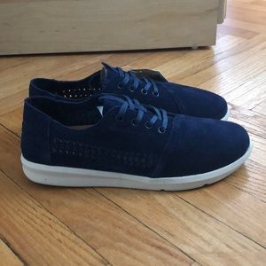 Toms Navy Woven Suede Del Rey Sneakers